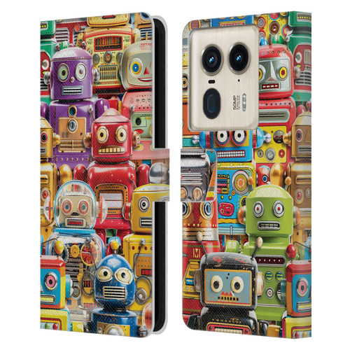 Michael David Ward Fantasy & Whimsical Toy Robots Leather Book Wallet Case Cover For Motorola Edge 50 Ultra/X50 Ultra
