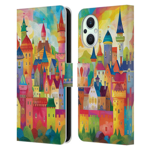 Michael David Ward Fantasy & Whimsical Fairy Tale Castles Leather Book Wallet Case Cover For OPPO Reno8 Lite