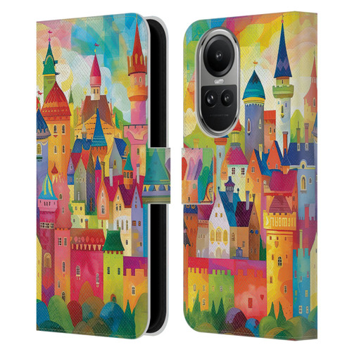 Michael David Ward Fantasy & Whimsical Fairy Tale Castles Leather Book Wallet Case Cover For OPPO Reno10 5G / Reno10 Pro 5G