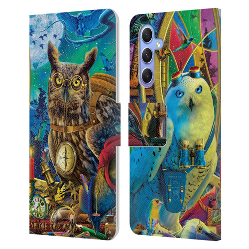 Michael David Ward Fantasy & Whimsical Explorers Leather Book Wallet Case Cover For Samsung Galaxy A34 5G