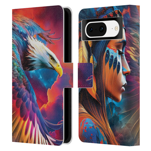 Michael David Ward Psychedelic Art Eagle Leather Book Wallet Case Cover For Google Pixel 8