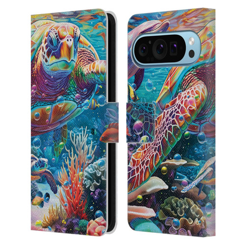 Michael David Ward Psychedelic Art Turtle Magic Leather Book Wallet Case Cover For Google Pixel 9 / Pixel 9 Pro