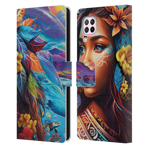 Michael David Ward Psychedelic Art Ocean Spirit Leather Book Wallet Case Cover For Huawei Nova 6 SE / P40 Lite