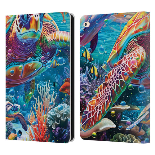 Michael David Ward Psychedelic Art Turtle Magic Leather Book Wallet Case Cover For Apple iPad Air 2 (2014)