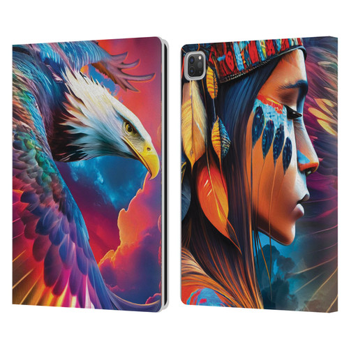 Michael David Ward Psychedelic Art Eagle Leather Book Wallet Case Cover For Apple iPad Pro 13 M4 2024