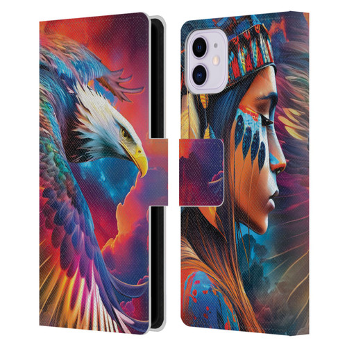Michael David Ward Psychedelic Art Eagle Leather Book Wallet Case Cover For Apple iPhone 11