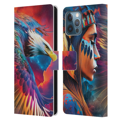 Michael David Ward Psychedelic Art Eagle Leather Book Wallet Case Cover For Apple iPhone 12 Pro Max