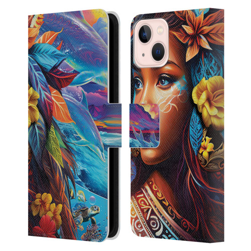Michael David Ward Psychedelic Art Ocean Spirit Leather Book Wallet Case Cover For Apple iPhone 13