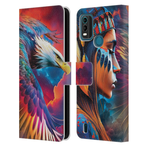 Michael David Ward Psychedelic Art Eagle Leather Book Wallet Case Cover For Nokia G11 Plus