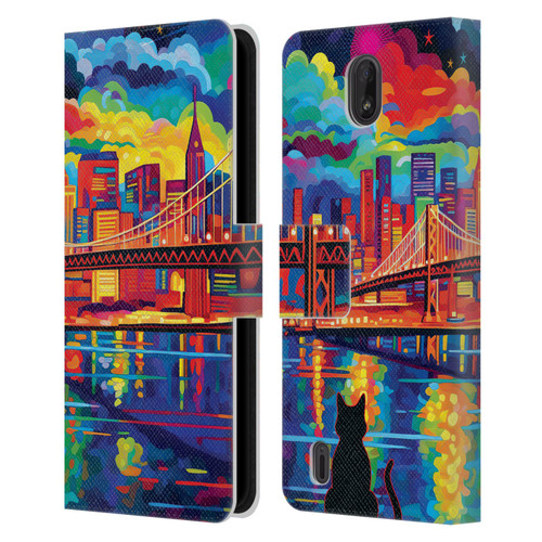 Michael David Ward Psychedelic Art Midnight In San Francisco Leather Book Wallet Case Cover For Nokia C01 Plus/C1 2nd Edition