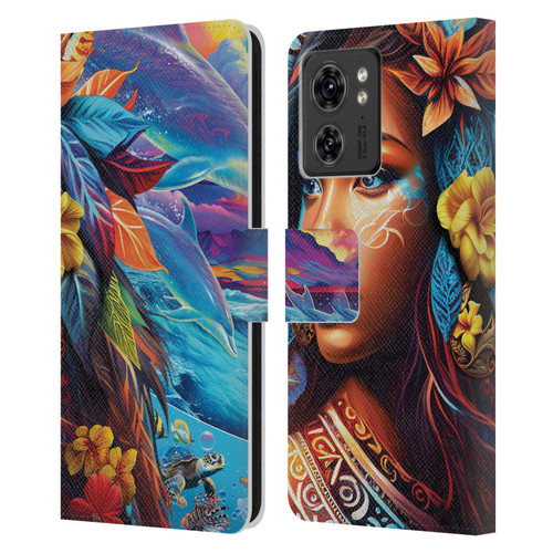 Michael David Ward Psychedelic Art Ocean Spirit Leather Book Wallet Case Cover For Motorola Moto Edge 40