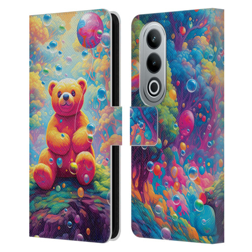 Michael David Ward Psychedelic Art Teddy Bear In Wonderland Leather Book Wallet Case Cover For OPPO OnePlus Ace 3V 5G