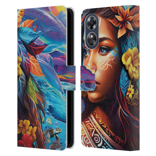 Michael David Ward Psychedelic Art Ocean Spirit Leather Book Wallet Case Cover For OPPO A17