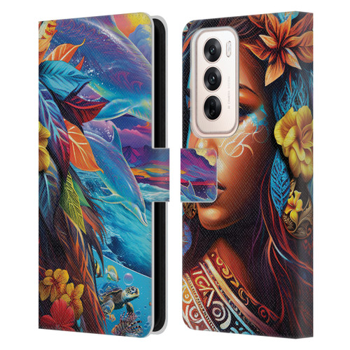 Michael David Ward Psychedelic Art Ocean Spirit Leather Book Wallet Case Cover For OPPO Reno12 5G