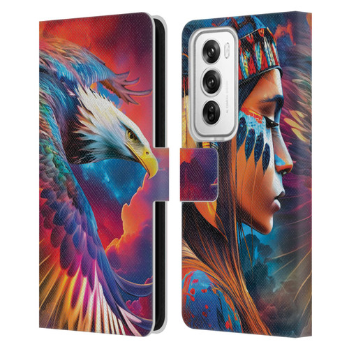 Michael David Ward Psychedelic Art Eagle Leather Book Wallet Case Cover For OPPO Reno12 Pro 5G