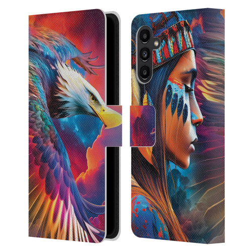 Michael David Ward Psychedelic Art Eagle Leather Book Wallet Case Cover For Samsung Galaxy A13 5G (2021)