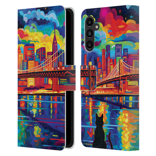 Michael David Ward Psychedelic Art Midnight In San Francisco Leather Book Wallet Case Cover For Samsung Galaxy A13 5G (2021)