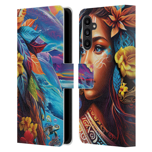 Michael David Ward Psychedelic Art Ocean Spirit Leather Book Wallet Case Cover For Samsung Galaxy A13 5G (2021)