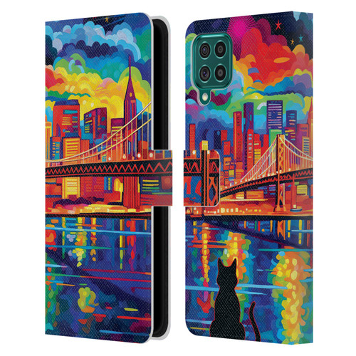 Michael David Ward Psychedelic Art Midnight In San Francisco Leather Book Wallet Case Cover For Samsung Galaxy F62 (2021)