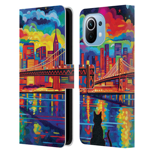 Michael David Ward Psychedelic Art Midnight In San Francisco Leather Book Wallet Case Cover For Xiaomi Mi 11