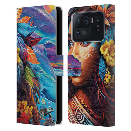 Michael David Ward Psychedelic Art Ocean Spirit Leather Book Wallet Case Cover For Xiaomi Mi 11 Ultra