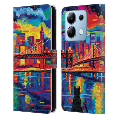 Michael David Ward Psychedelic Art Midnight In San Francisco Leather Book Wallet Case Cover For Xiaomi Redmi Note 13/13 Pro 5G