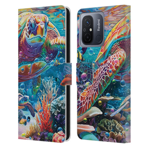 Michael David Ward Psychedelic Art Turtle Magic Leather Book Wallet Case Cover For Xiaomi Redmi 12C