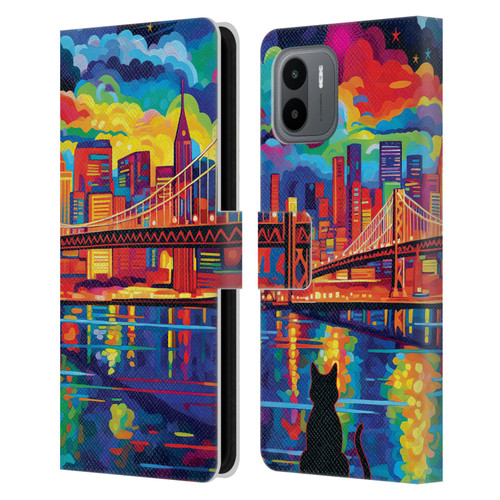 Michael David Ward Psychedelic Art Midnight In San Francisco Leather Book Wallet Case Cover For Xiaomi Redmi A2