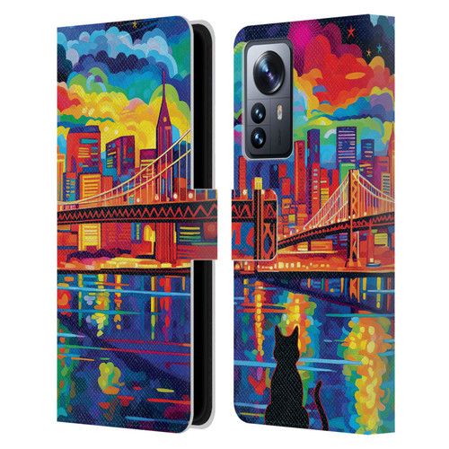 Michael David Ward Psychedelic Art Midnight In San Francisco Leather Book Wallet Case Cover For Xiaomi 12 Pro
