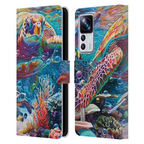 Michael David Ward Psychedelic Art Turtle Magic Leather Book Wallet Case Cover For Xiaomi 12T Pro