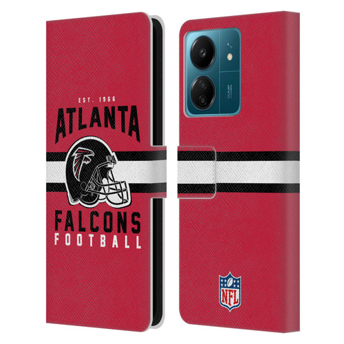 NFL Atlanta Falcons Graphics Helmet Typography Leather Book Wallet Case Cover For Xiaomi Redmi 13C 4G