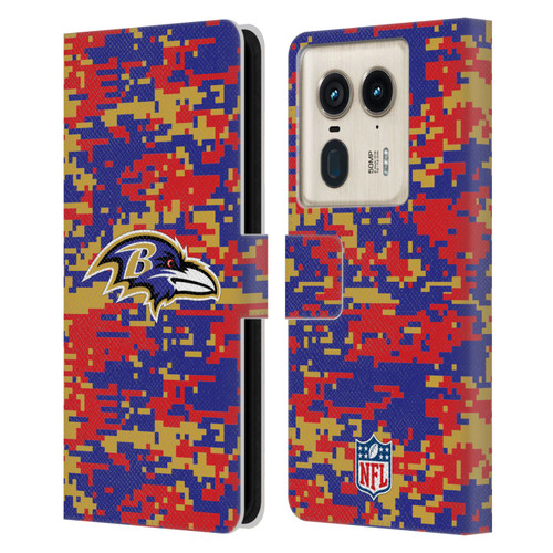 NFL Baltimore Ravens Graphics Digital Camouflage Leather Book Wallet Case Cover For Motorola Edge 50 Ultra/X50 Ultra