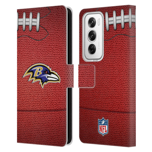 NFL Baltimore Ravens Graphics Football Leather Book Wallet Case Cover For OPPO Reno12 Pro 5G