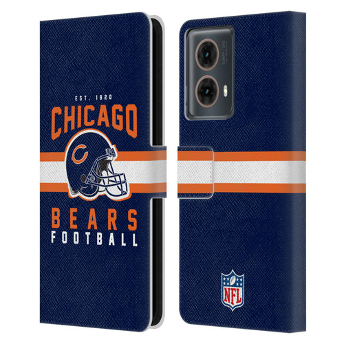 NFL Chicago Bears Graphics Helmet Typography Leather Book Wallet Case Cover For Motorola Moto G85