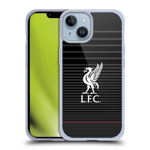 Liverpool Football Club Liver Bird White On Black Kit Soft Gel Case for Apple iPhone 14