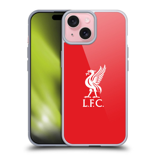 Liverpool Football Club Liver Bird White Logo In Red Soft Gel Case for Apple iPhone 15