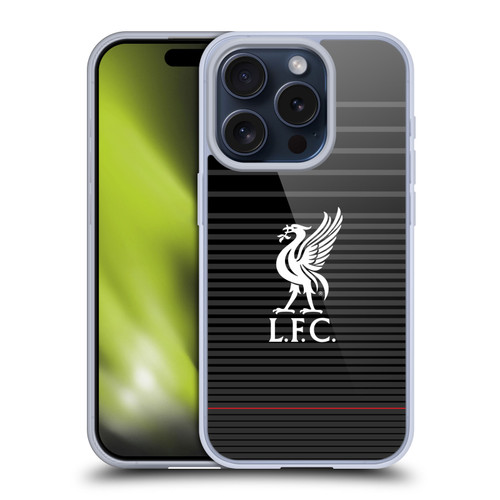 Liverpool Football Club Liver Bird White On Black Kit Soft Gel Case for Apple iPhone 15 Pro