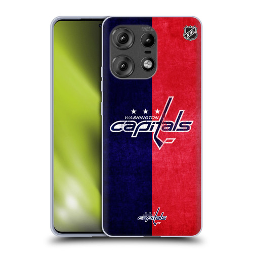 NHL Washington Capitals Half Distressed Soft Gel Case for Motorola Edge 50 Pro