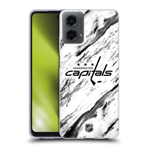 NHL Washington Capitals Marble Soft Gel Case for Motorola Moto G (2024)