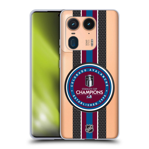 NHL 2022 Stanley Cup Champions Colorado Avalanche Puck Pattern Soft Gel Case for Motorola Edge 50 Ultra/X50 Ultra