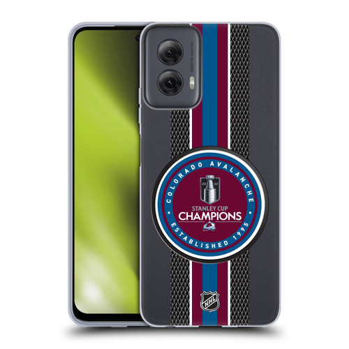 NHL 2022 Stanley Cup Champions Colorado Avalanche Puck Pattern Soft Gel Case for Motorola Moto G Power (2024)