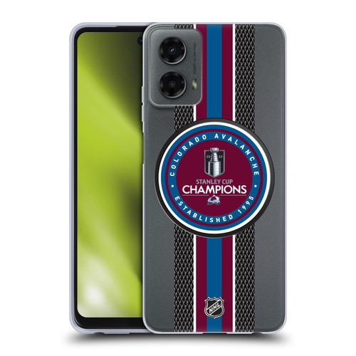 NHL 2022 Stanley Cup Champions Colorado Avalanche Puck Pattern Soft Gel Case for Motorola Moto G (2024)