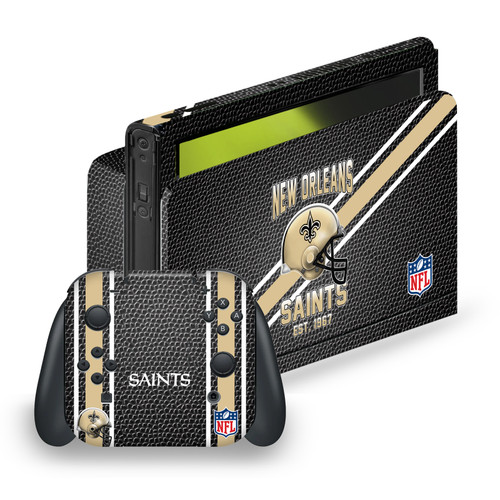 NFL Team 2 New Orleans Saints Vinyl Sticker Skin Decal Cover for Nintendo Switch OLED Bundle