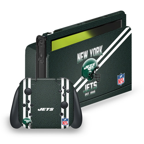 NFL Team 2 New York Jets Vinyl Sticker Skin Decal Cover for Nintendo Switch OLED Bundle