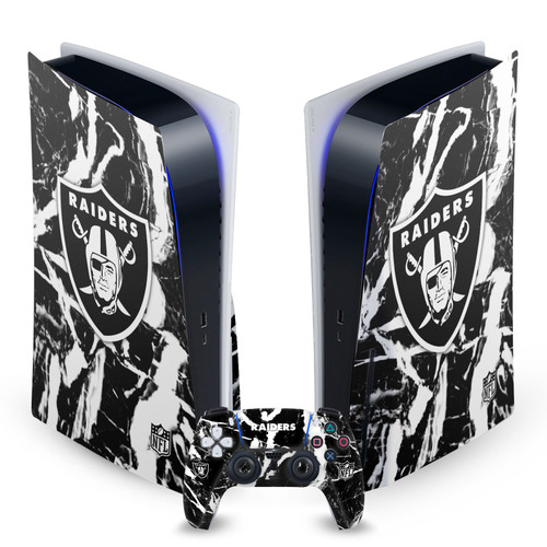 NFL Las Vegas Raiders Marble Vinyl Sticker Skin Decal Cover for Sony PS5 Disc Edition Bundle