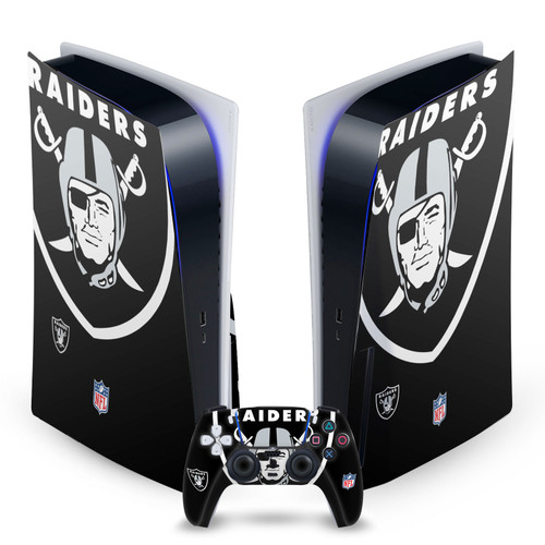 NFL Las Vegas Raiders Oversize Vinyl Sticker Skin Decal Cover for Sony PS5 Disc Edition Bundle