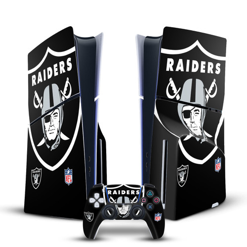 NFL Las Vegas Raiders Oversize Vinyl Sticker Skin Decal Cover for Sony PS5 Slim Disc Edition Bundle