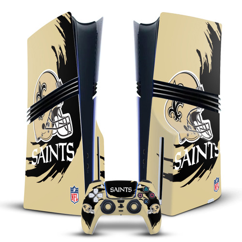 NFL New Orleans Saints Sweep Stroke Vinyl Sticker Skin Decal Cover for Sony PS5 Pro Disc Edition Bundle