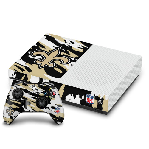 NFL New Orleans Saints Camou Vinyl Sticker Skin Decal Cover for Microsoft One S Console & Controller