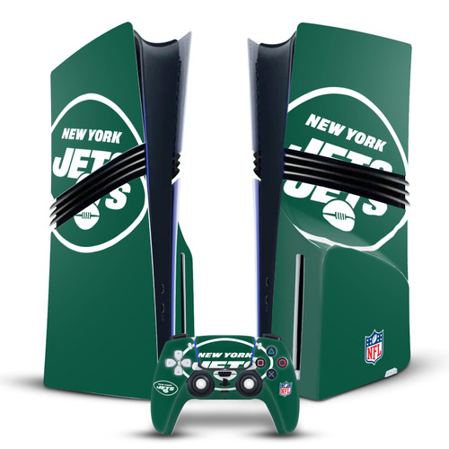 NFL New York Jets Oversize Vinyl Sticker Skin Decal Cover for Sony PS5 Pro Disc Edition Bundle